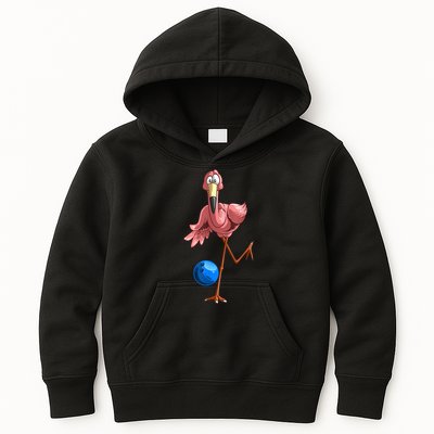 Cool Bowling Flamingo Kids Hoodie