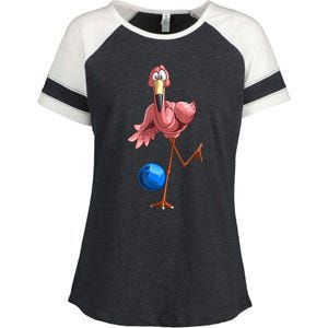 Cool Bowling Flamingo Enza Ladies Jersey Colorblock Tee