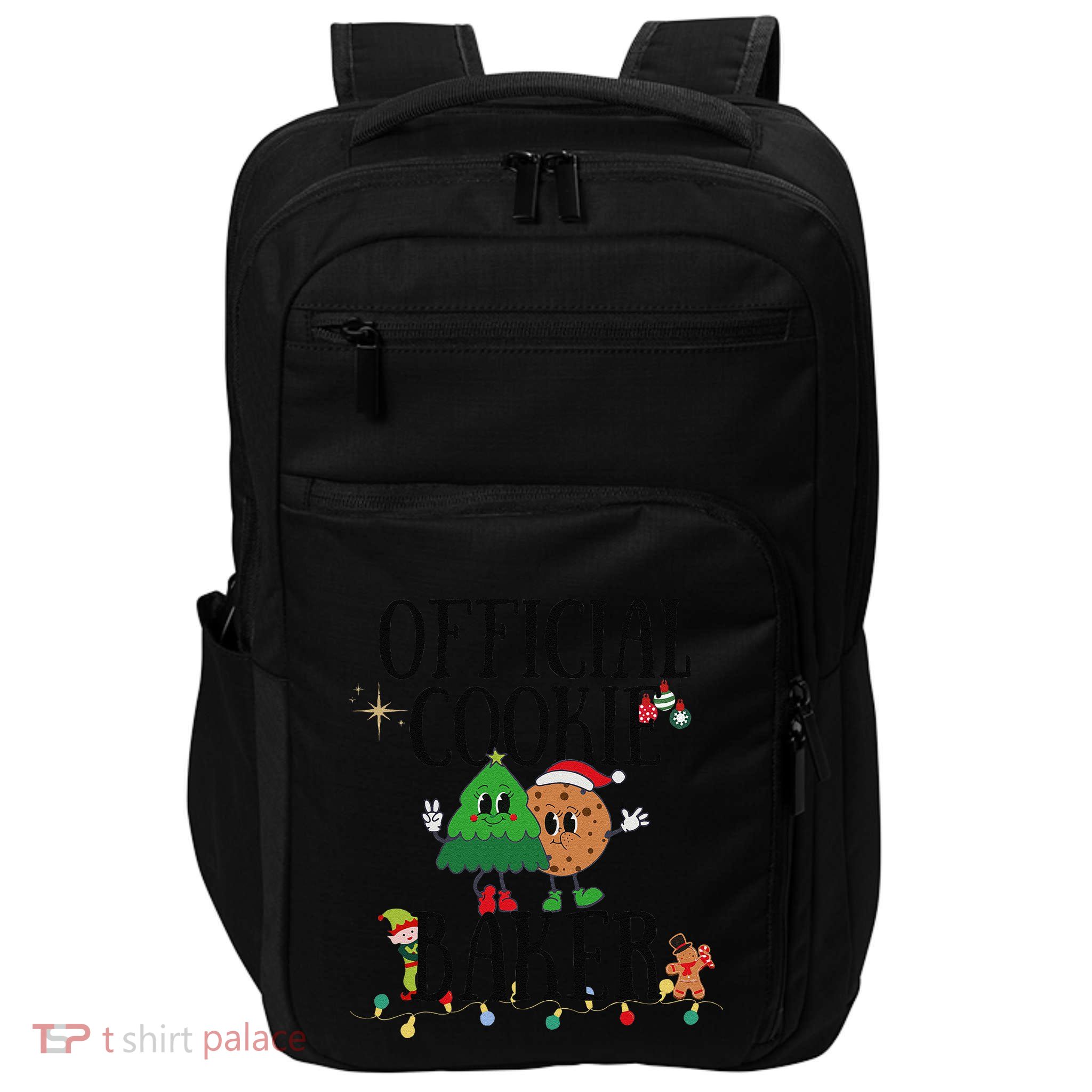 Cookie Baker Funny Cookie Tester Christmas Couple Impact Tech Backpack