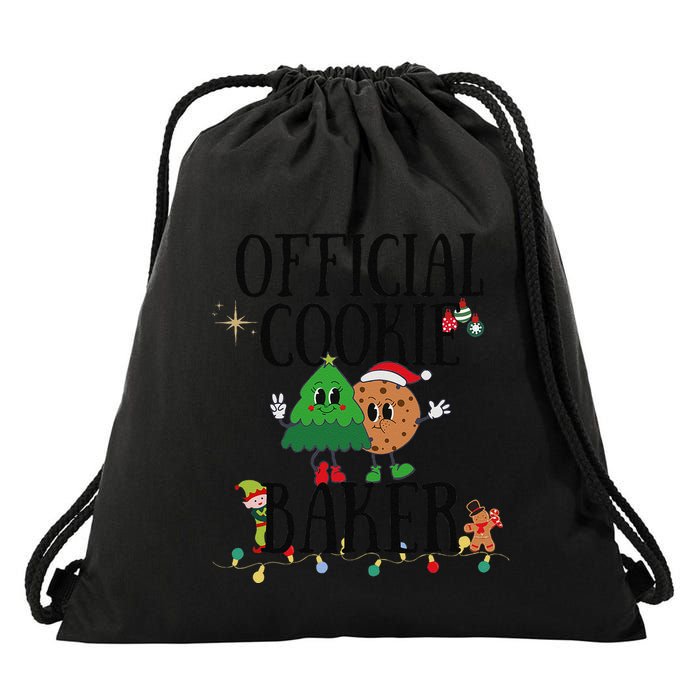 Cookie Baker Funny Cookie Tester Christmas Couple Drawstring Bag