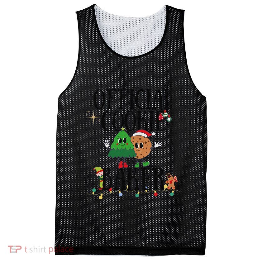 Cookie Baker Funny Cookie Tester Christmas Couple Mesh Reversible Basketball Jersey Tank
