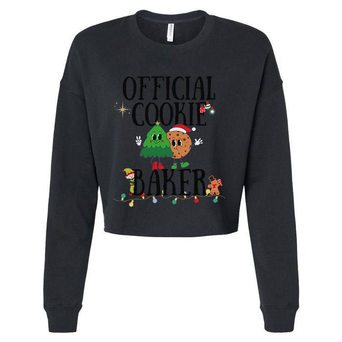 Cookie Baker Funny Cookie Tester Christmas Couple Cropped Pullover Crew