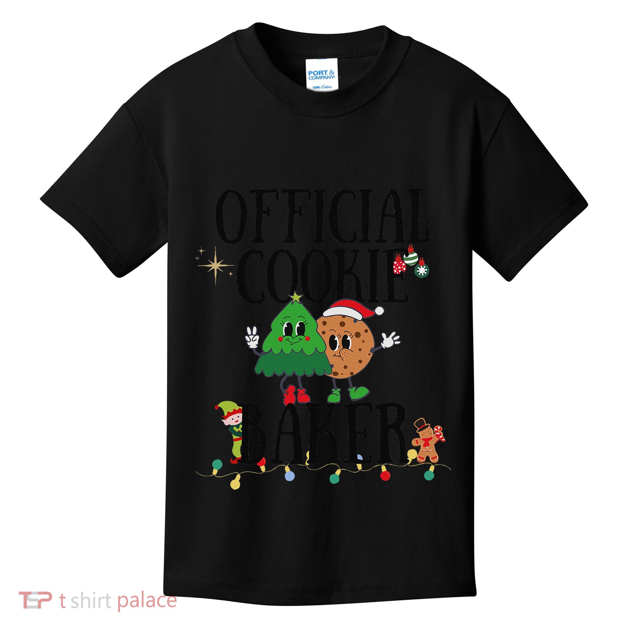 Cookie Baker Funny Cookie Tester Christmas Couple Kids T-Shirt