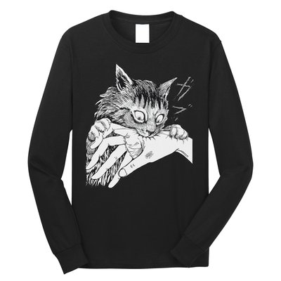 Cat Bite Funny For Women Long Sleeve Shirt