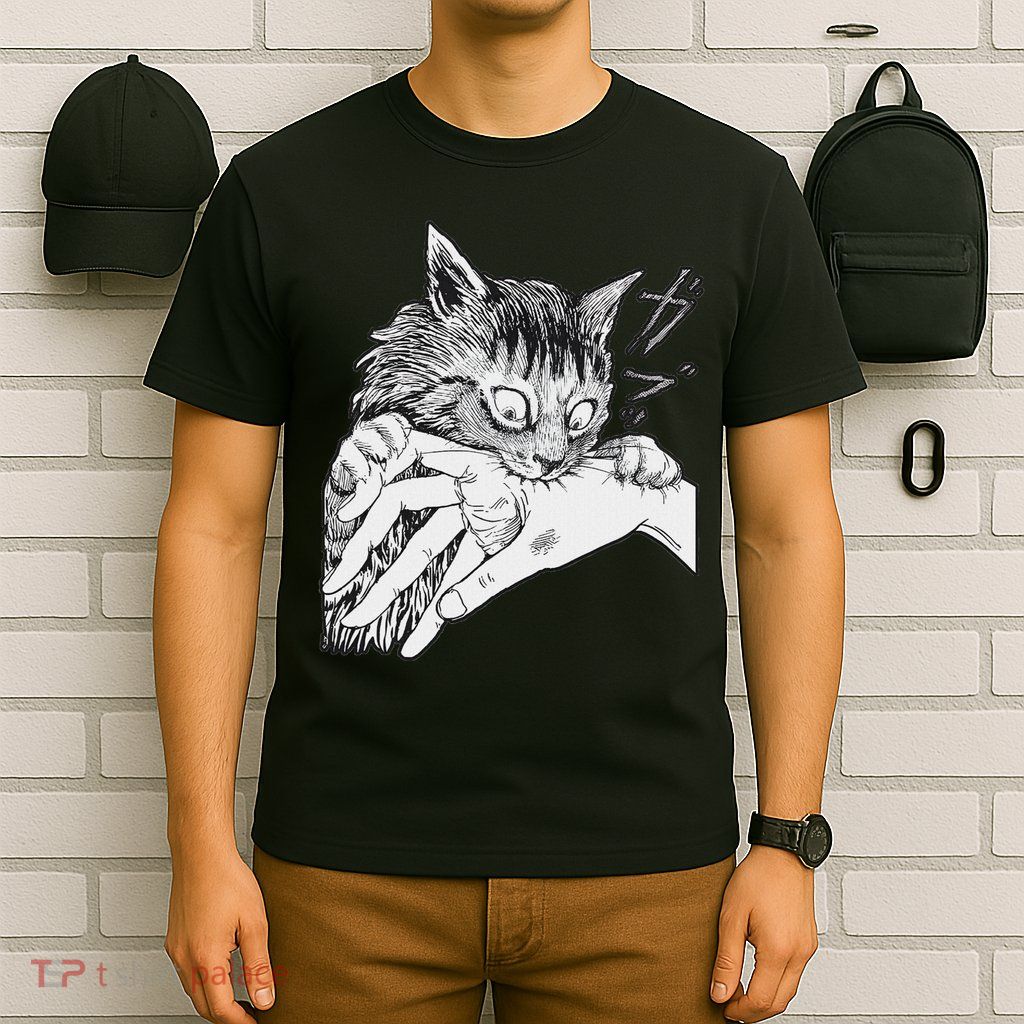 Cat Bite Funny For Women T-Shirt
