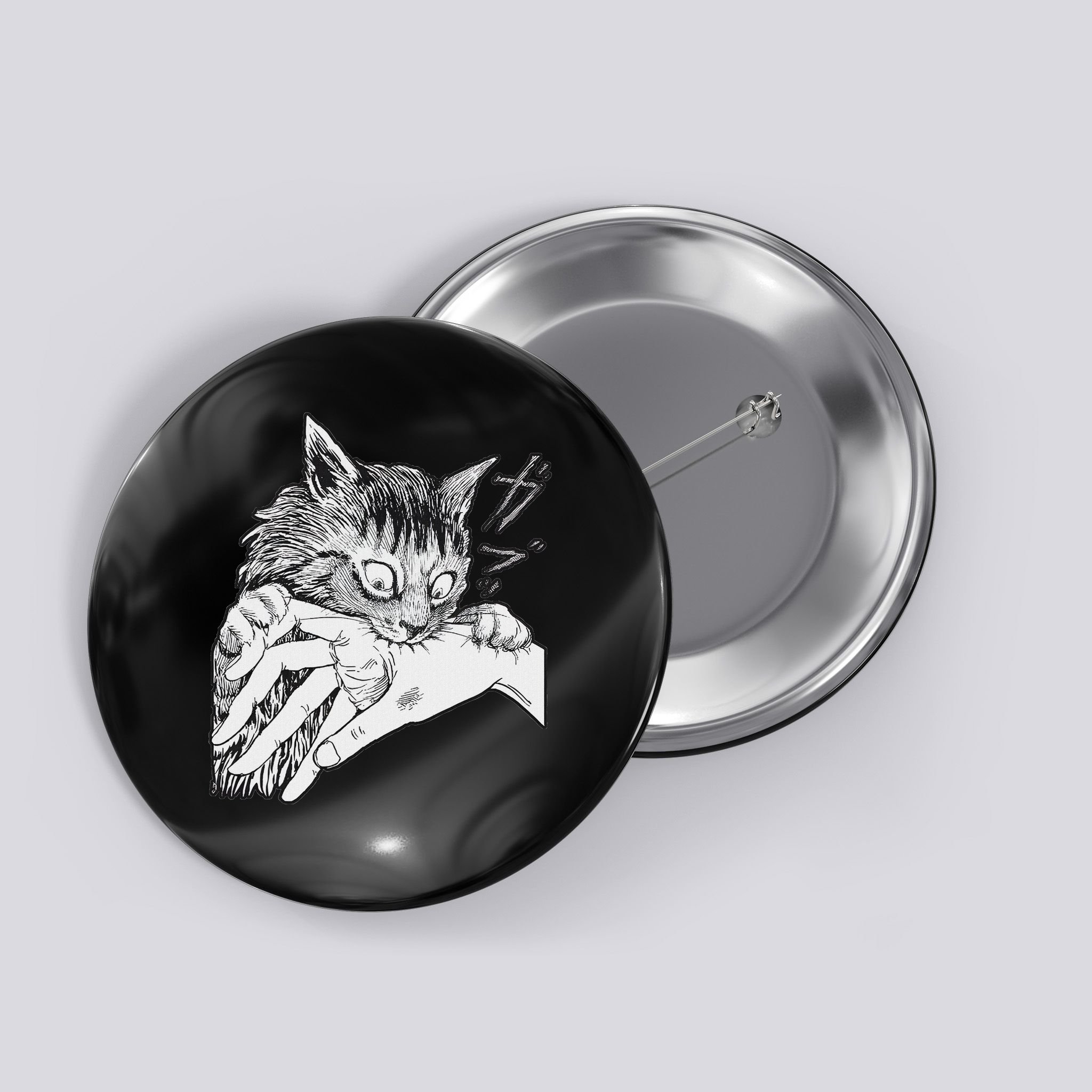 Cat Bite Funny For Women Button