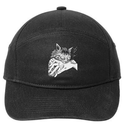 Cat Bite Funny For Women 7-Panel Snapback Hat
