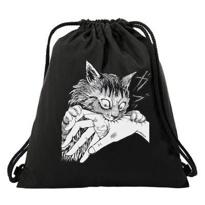 Cat Bite Funny For Women Drawstring Bag
