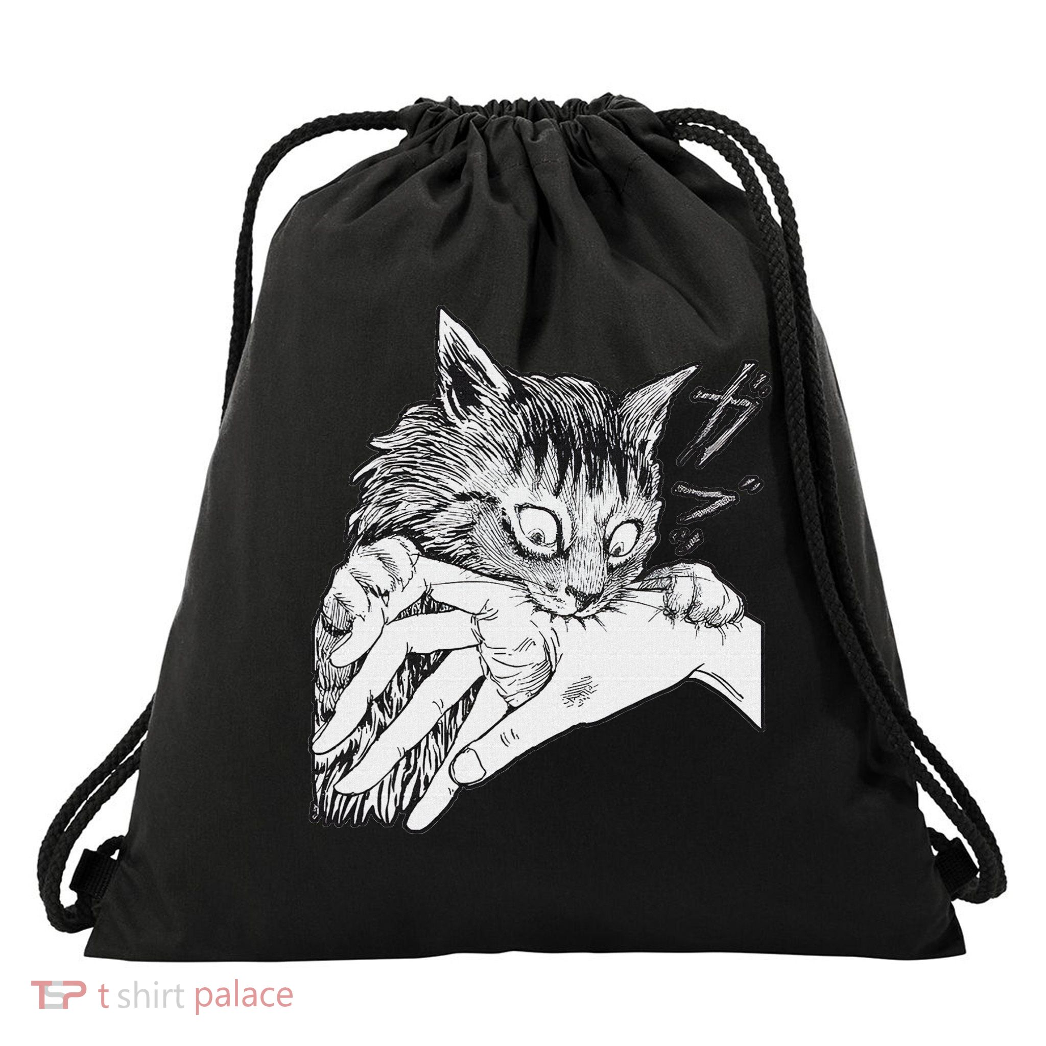 Cat Bite Funny For Women Drawstring Bag