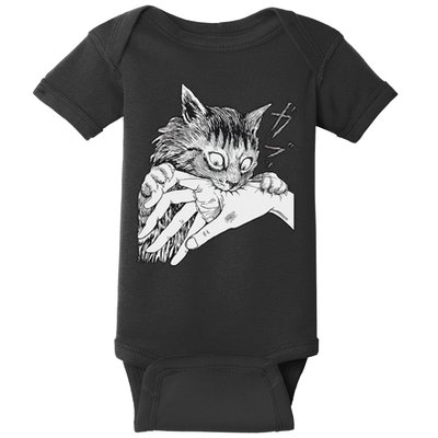 Cat Bite Funny For Women Baby Bodysuit