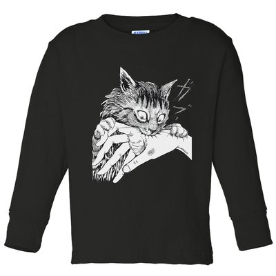 Cat Bite Funny For Women Toddler Long Sleeve Shirt