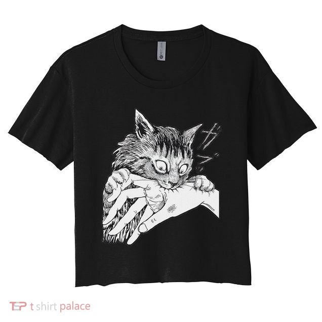 Cat Bite Funny For Women Crop Top