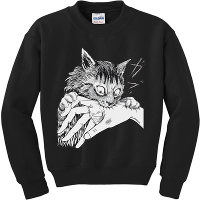Cat Bite Funny For Women Kids Sweatshirt