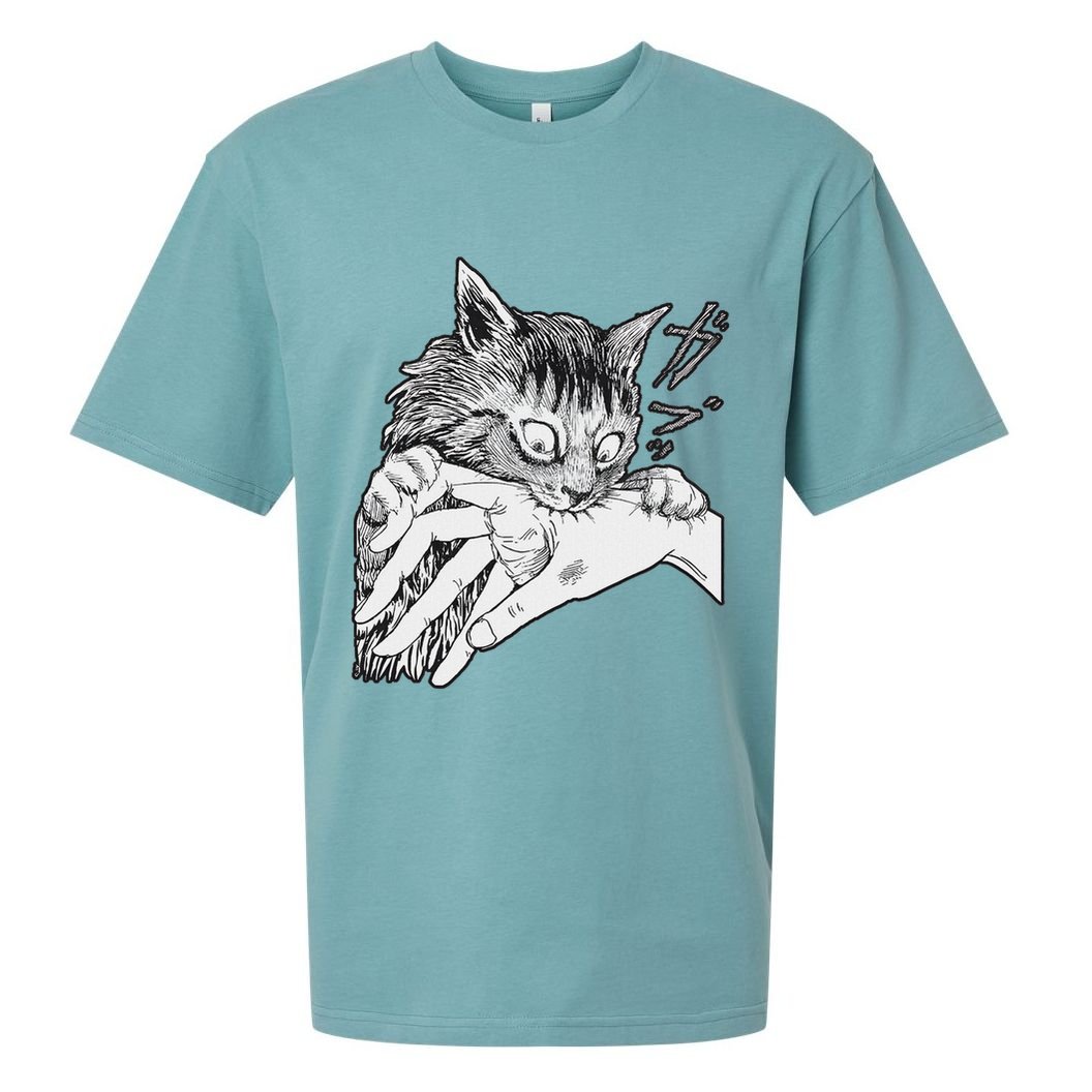 Cat Bite Funny For Women Sueded Cloud Jersey T-Shirt