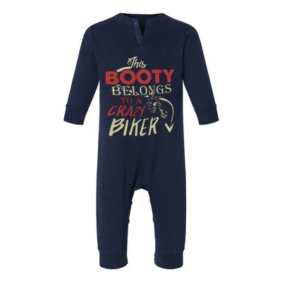 Crazy Biker Funny Biker Infant Fleece One Piece