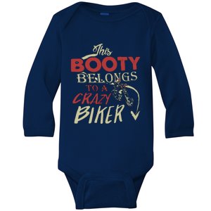 Crazy Biker Funny Biker Baby Long Sleeve Bodysuit