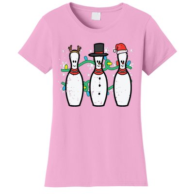 Christmas Bowling Funny Xmas Sports Bowler Women's T-Shirt