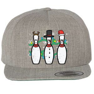 Christmas Bowling Funny Xmas Sports Bowler Wool Snapback Cap