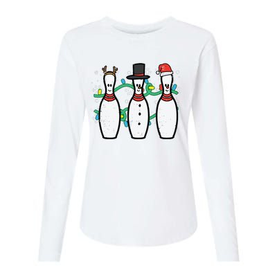 Christmas Bowling Funny Xmas Sports Bowler Womens Cotton Relaxed Long Sleeve T-Shirt