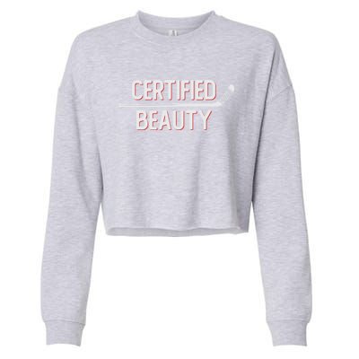 Certified Beauty Funny Ice Hockey Slang Wheel Snipe Celly Cool Gift Cropped Pullover Crew