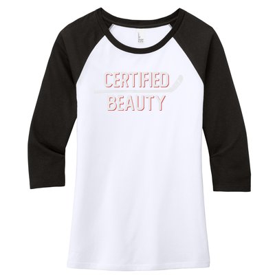 Certified Beauty Funny Ice Hockey Slang Wheel Snipe Celly Cool Gift Women's Tri-Blend 3/4-Sleeve Raglan Shirt