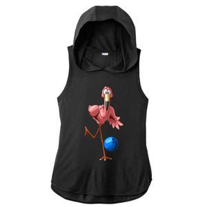 Cool Bowling Flamingo  Funny Shorebirds Lover Player Gift Ladies PosiCharge Tri-Blend Wicking Draft Hoodie Tank