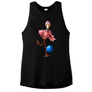 Cool Bowling Flamingo  Funny Shorebirds Lover Player Gift Ladies PosiCharge Tri-Blend Wicking Tank