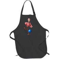 Cool Bowling Flamingo  Funny Shorebirds Lover Player Gift Full-Length Apron With Pockets