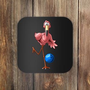 Cool Bowling Flamingo  Funny Shorebirds Lover Player Gift Coaster