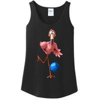 Cool Bowling Flamingo  Funny Shorebirds Lover Player Gift Ladies Essential Tank