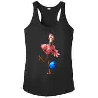 Cool Bowling Flamingo  Funny Shorebirds Lover Player Gift Ladies PosiCharge Competitor Racerback Tank