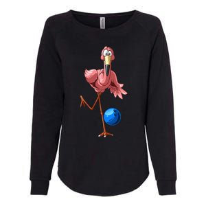 Cool Bowling Flamingo  Funny Shorebirds Lover Player Gift Womens California Wash Sweatshirt