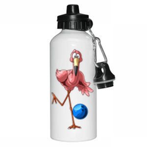 Cool Bowling Flamingo  Funny Shorebirds Lover Player Gift Aluminum Water Bottle