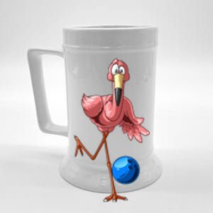 Cool Bowling Flamingo  Funny Shorebirds Lover Player Gift Beer Stein