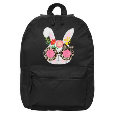 Cute Bunny Face Leopard Glasses Easter 16 in Basic Backpack