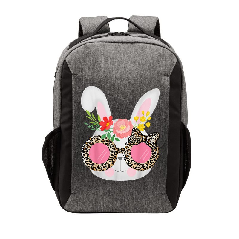 Cute Bunny Face Leopard Glasses Easter Vector Backpack