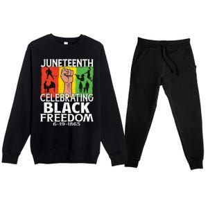 Celebrating Black Freedom 1865 Black History Juneteenth Blm Funny Gift Premium Crewneck Sweatsuit Set