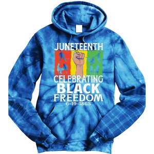 Celebrating Black Freedom 1865 Black History Juneteenth Blm Funny Gift Tie Dye Hoodie