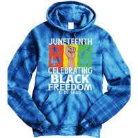 Celebrating Black Freedom 1865 Black History Juneteenth Blm Funny Gift Tie Dye Hoodie