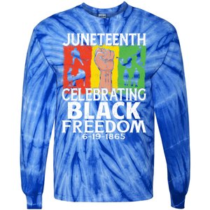 Celebrating Black Freedom 1865 Black History Juneteenth Blm Funny Gift Tie-Dye Long Sleeve Shirt