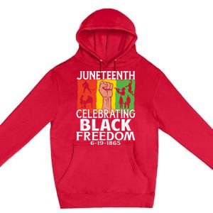 Celebrating Black Freedom 1865 Black History Juneteenth Blm Funny Gift Premium Pullover Hoodie