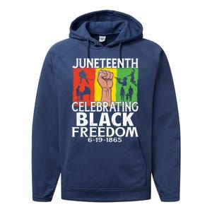 Celebrating Black Freedom 1865 Black History Juneteenth Blm Funny Gift Performance Fleece Hoodie