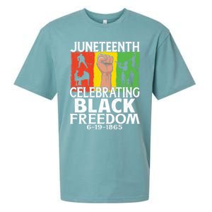 Celebrating Black Freedom 1865 Black History Juneteenth Blm Funny Gift Sueded Cloud Jersey T-Shirt