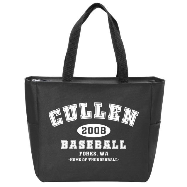 Cullen Baseball Forks Washington, Home Of Thunderball TShirt Zip Tote Bag
