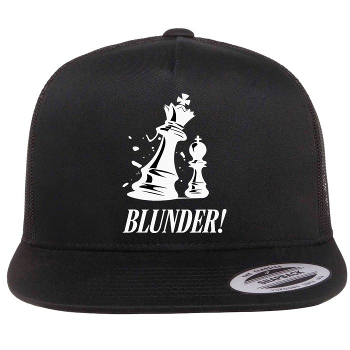 Chess Blunder Funny Player Joke Club Team Game Humor Flat Bill Trucker Hat