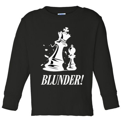 Chess Blunder Funny Player Joke Club Team Game Humor Toddler Long Sleeve Shirt