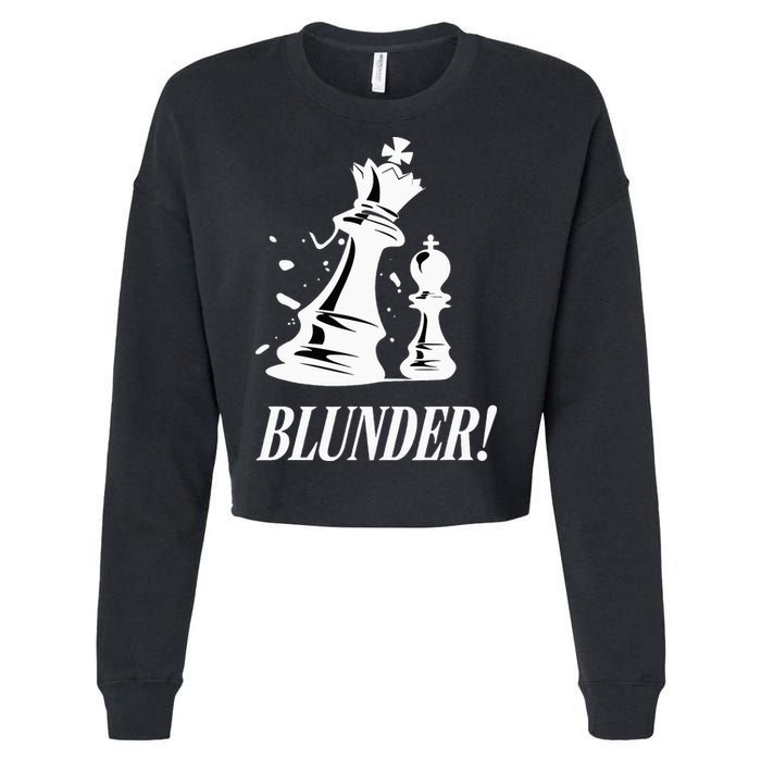 Chess Blunder Funny Player Joke Club Team Game Humor Cropped Pullover Crew