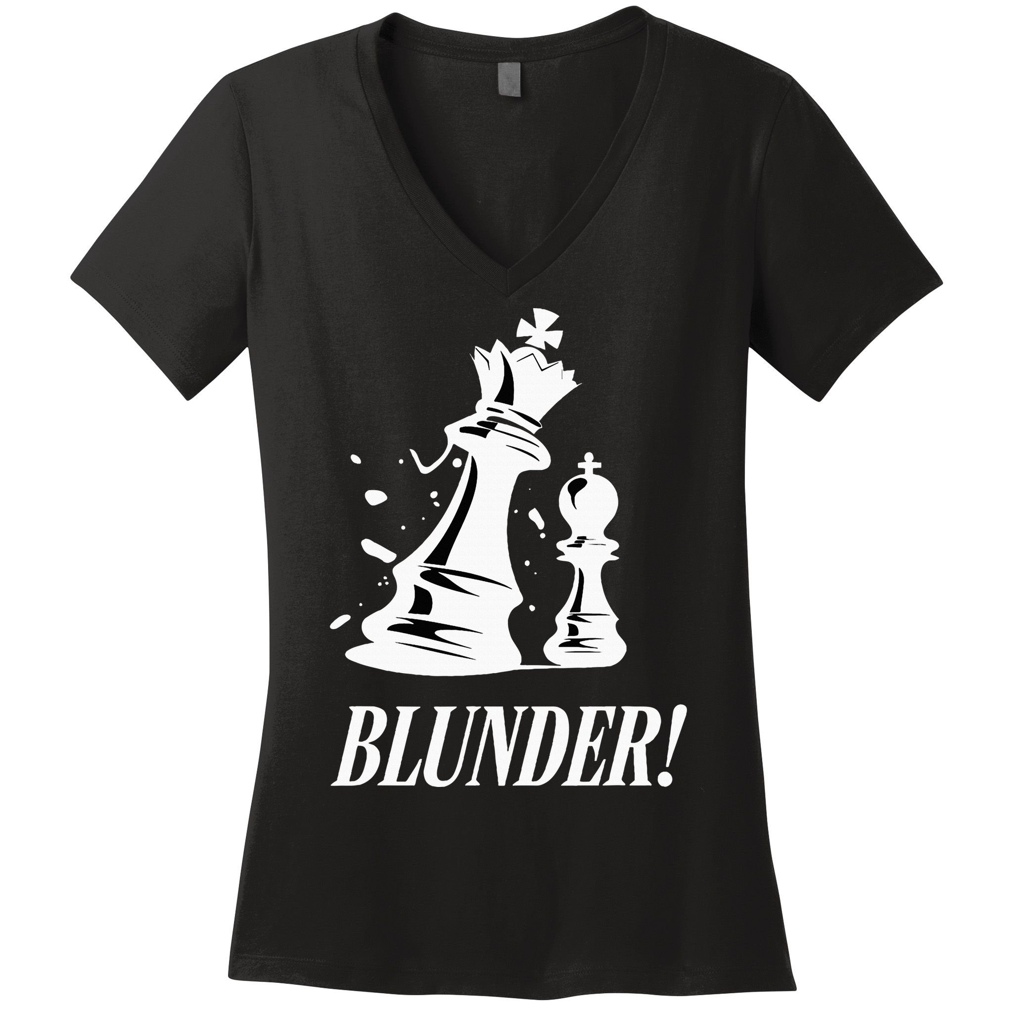 Chess Blunder Funny Player Joke Club Team Game Humor Women's V-Neck T-Shirt