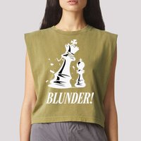 Chess Blunder Funny Player Joke Club Team Game Humor Garment-Dyed Women's Muscle Tee
