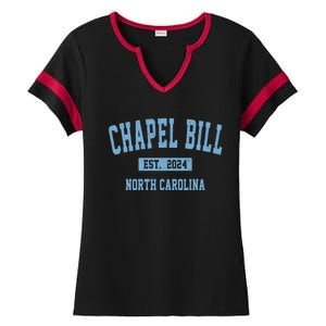 Chapel Bill Funny Sports Design North Carolina Ladies Halftime Notch Neck Tee